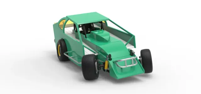 Northeast Dirt Modified stock car while turning V2 Scale 1:25 — Фото 26 из 30