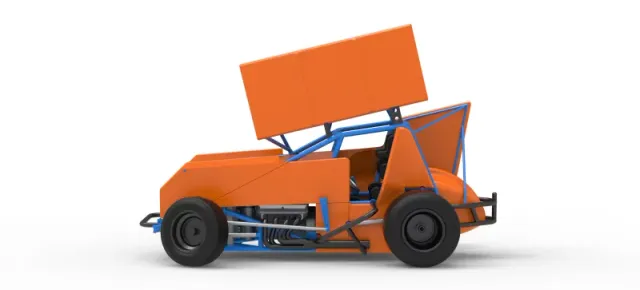 Winged Sprint car Version 2 while turning Scale 1:25 — Фото 9 из 30