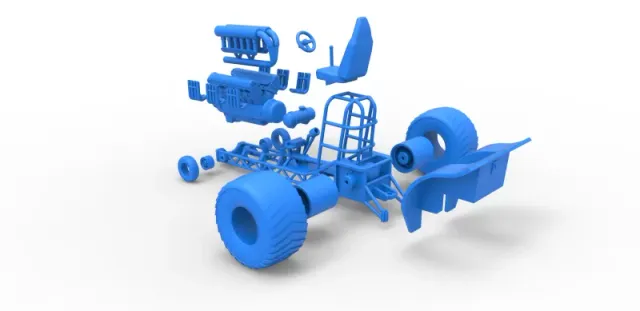 Diecast Mini Rod pulling tractor with V12 engine Scale 1 to 25 — Фото 29 из 31
