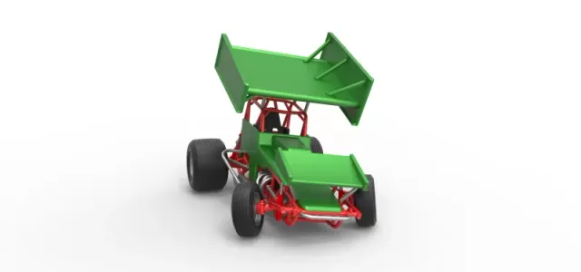 Vintage Winged Sprint car while turning Scale 1:25 — Фото 23 из 29