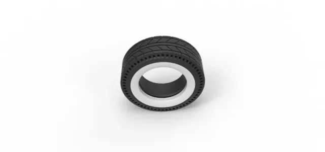 Whitewall rear tire of vintage dragster Version 6 Scale 1:25 — Фото 6 из 10