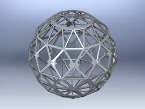 Wireframe Shape Geometric Sphere Cut Diamond