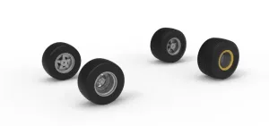 Wheel Set of Vintage Dirt late model Race car V4 Scale 1:25