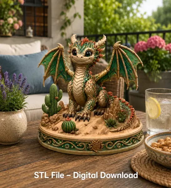 Fantasy Desert Dragon STL File for 3D Printing