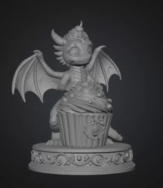 Cute Fantasy Dessert Dragon STL for 3D Printing — Фото 12 из 13