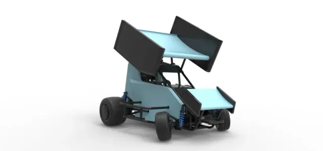 Winged 600 Micro sprint car while turning Scale 1:25 — Фото 26 из 31