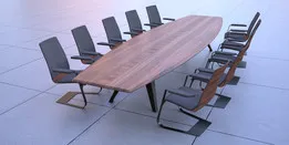 conferencing table and cairs
