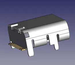 16-pin SMD USB-C connector - through holes