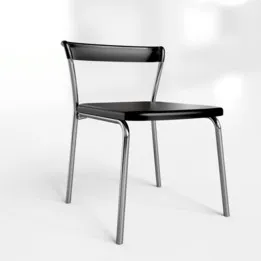 Armless office chair with a metal frame