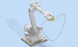 Anthropomorphic robot on a complex path