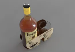 Botella de wisky + Vaso de Leonardo Lato