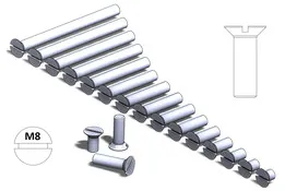 Slotted countersunk screw M8 x 10 to 100