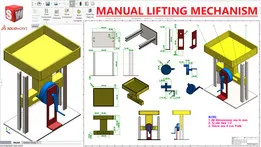 Design and Assembly Manual Lifting Mechanism in SolidWorks