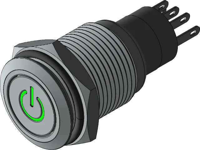 Metal LED Illuminated Latching 16mm Power Push Button ON-OFF Switch 12V — Фото 5 из 9