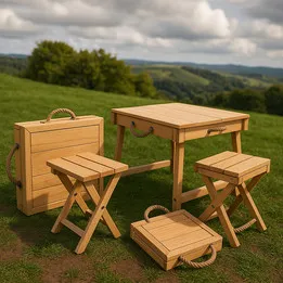 Folding Table with Two Chairs