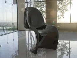 Red Panton Chair / Carbon Fiber Chair