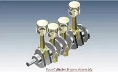 Cylinder Engine Assembly (Crankshaft, Rods & Pistons)