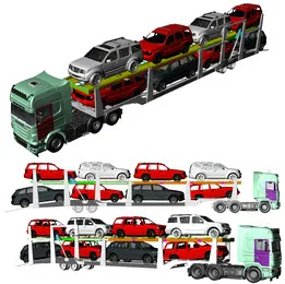 cars carrier semi trailer with head truck
