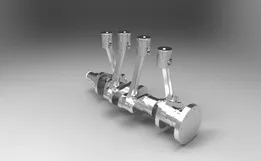 4 cylinder crank shaft with piston