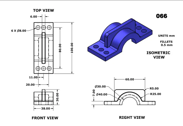3D CAD Basic exercise 066/Autodesk Inventor Pro — Фото 4 из 9