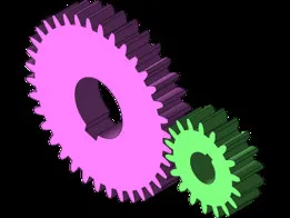 spur gear wheel system with motion