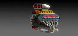 V12 Internal Combustion Engine: Advanced 3D CAD Modeling