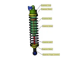 Rear shock absorber for an RC racing car