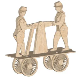 Hand Powered Rail Car 3D Puzzle