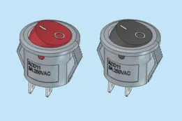 KCD11 round rocker switch 16,5mm, panel opening 15mm