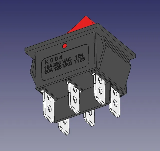 KCD4 rocker switch 30x25mm panel opening 28x22 — Image 6 of 6