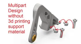 Airplane bearing bracket without printing support material