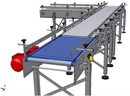 Belt to roller conveyor - rejection table