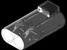 dual torpedo with casing attached with servo attach with AUVs