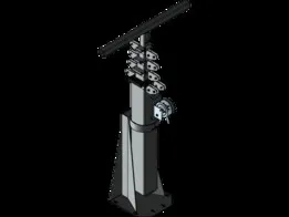 Five Stage Light Mast - Extends up to 18 Feet - Mount LED, HID, Halogen, Metal Halide Fixtures