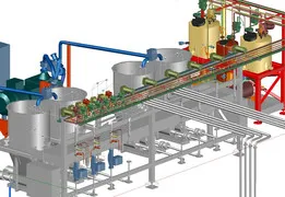 Process vessels, pipework, instrumentation