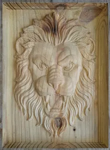 Lion head 3D relief (with rectangle back 200mm x 280mm)