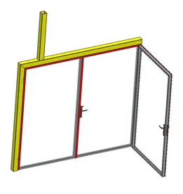 Double-Leaf Door Frame Adapted for Insulated Facade Panel