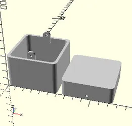 Edge rounded box with screw holes