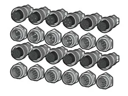 GX20 Aviation Connectors with 2, 3, 4, 5, 6, 7, 8, 9, 10, 12, 14. and 15 pins.