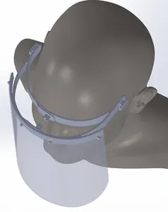 COVID-19 Modular 140mm x 140mm Standard Smaller Sized 3D Print Visor Bracket with DXF Face shield