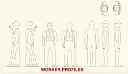 Worker Man 2D Profiles (Inventor & AutoCAD)