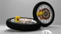 Front wheel with tire