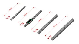 Hiwin MGN7 MGN9 MGN12 MGN15 rails any length (FreeCAD)
