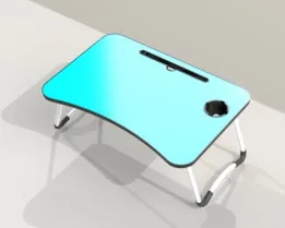 Folding Laptop Table with Cup Holder and Tablet Slot