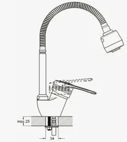 Смеситель для кухонной мойки Solone LOP4-B043-21