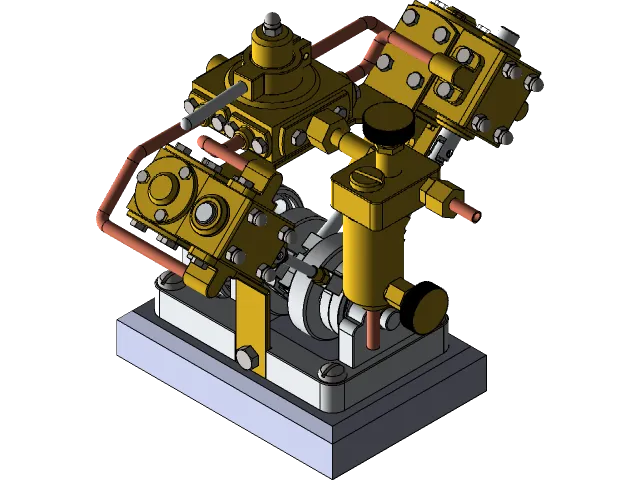 V-SHAPED DOUBLE ACTING STEAM ENGINE — Image 28 of 41