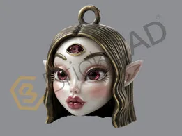 Bratz Girl Elf Head – 3D Printable CAD Model | SolidWorks Stylized Character Design