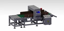 roller conveyor and belt conveyor with metal detector