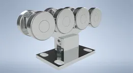Details for sliding gates. Guide and roller support.