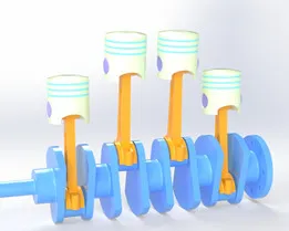 Inline 4-Cylinder Engine Assembly (Crankshaft, Piston & Connecting Rod)